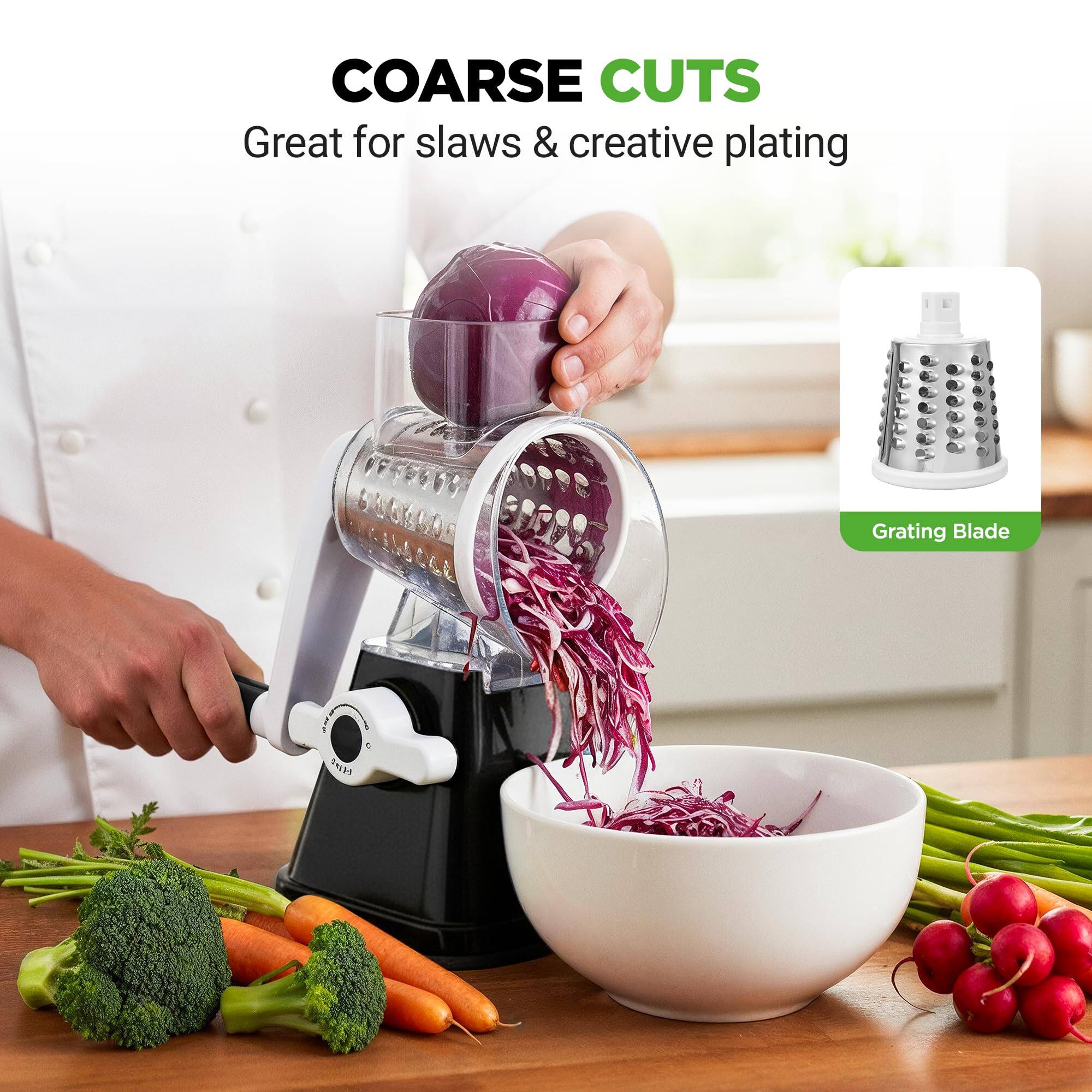 COARSE CUTS  
Great for slaws & creative plating  

Grating Blade 963