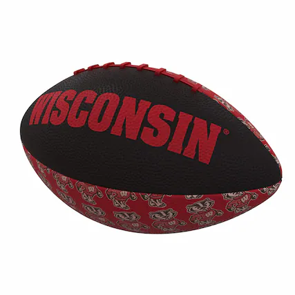 Front. Logo Brands - Wisconsin Badgers Mini Rubber Football - Multicolor.