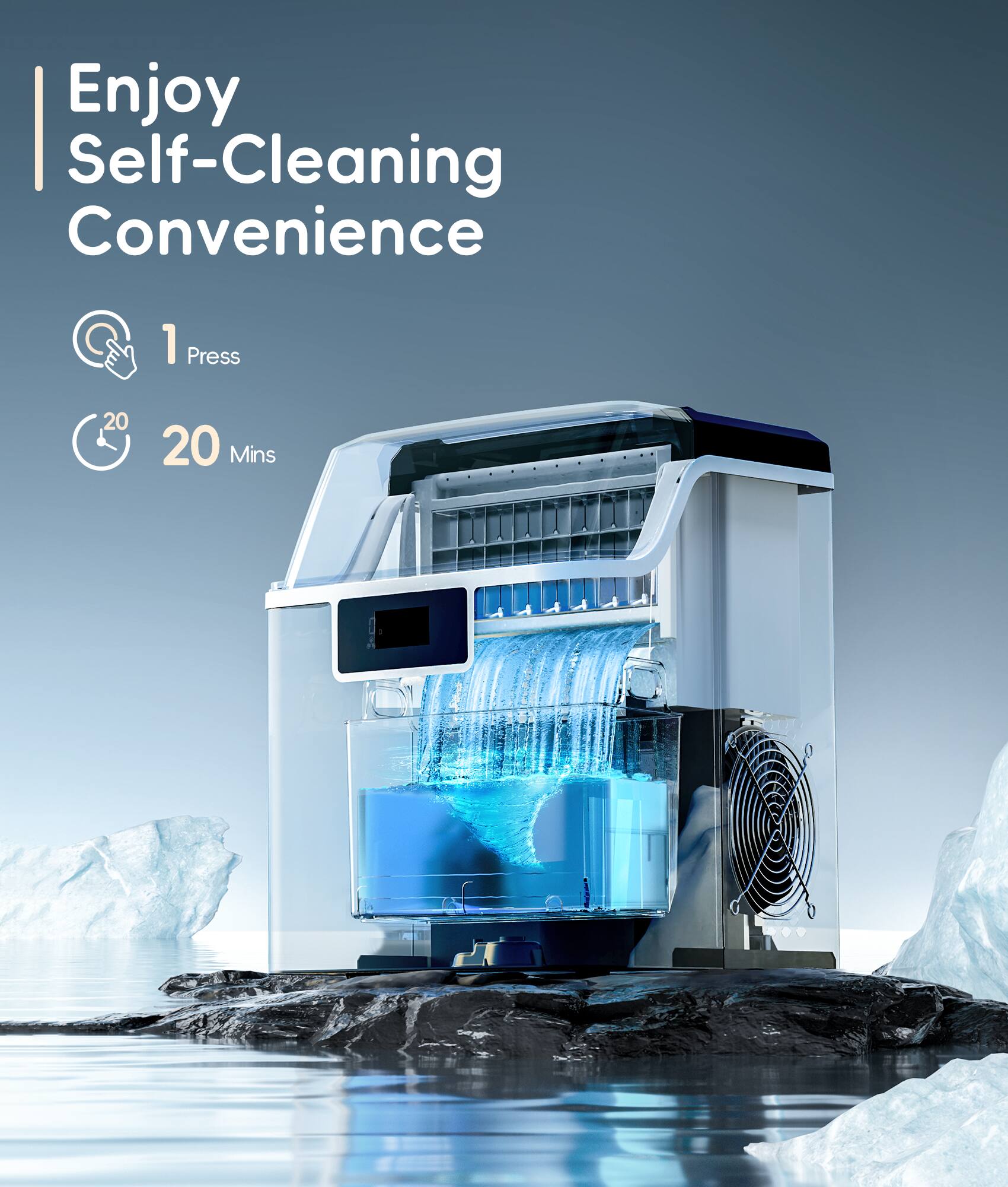 Enjoy Self-Cleaning Convenience

1 Press
20 Mins