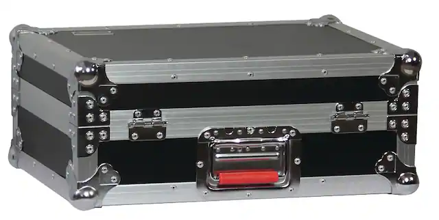 Front. Gator - Flight Case for 12-inch DJ Mixers, with Rear Access Cable Ports, EVA Rubber Internal Protection & Heavy Duty Hardware.