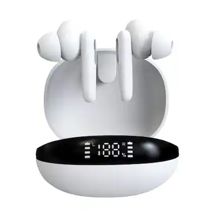 Front. Cluzine - Invisible Sleep Bluetooth 5.3 Wireless Earbuds – Noise Cancelling, Waterproof, In-Ear Headset.