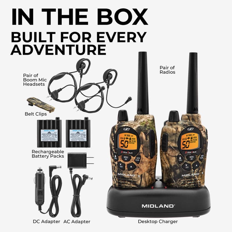 Midland GXT1050VP4 – 2 Way Radios for Outdoors, 50 Channels, 142