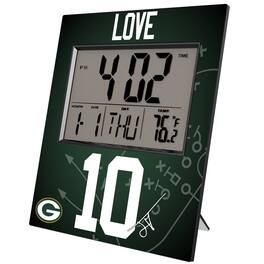 Keyscaper - Jordan Love Green Bay Packers Digital Desk & Wall Clock - Multicolor