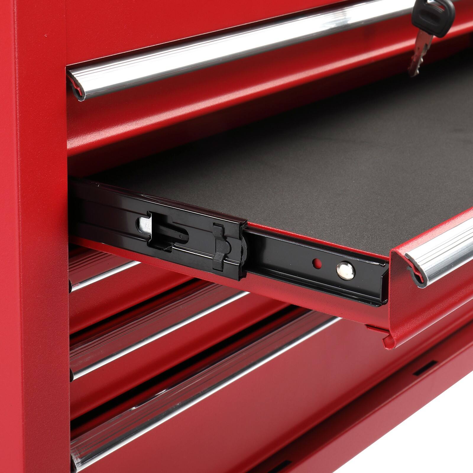 Alt View 2. Winado - 5-Drawer Tool Chest Metal Tool Storage Cabinet Tools Storage Cabinet Organizer with 5 Drawers & Locking System & Keys - Red.