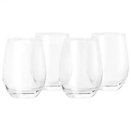 Front. Gibson - Gibson Home Belinni 4 Piece 18oz Classic Stemless Wine Glass Set - Clear.