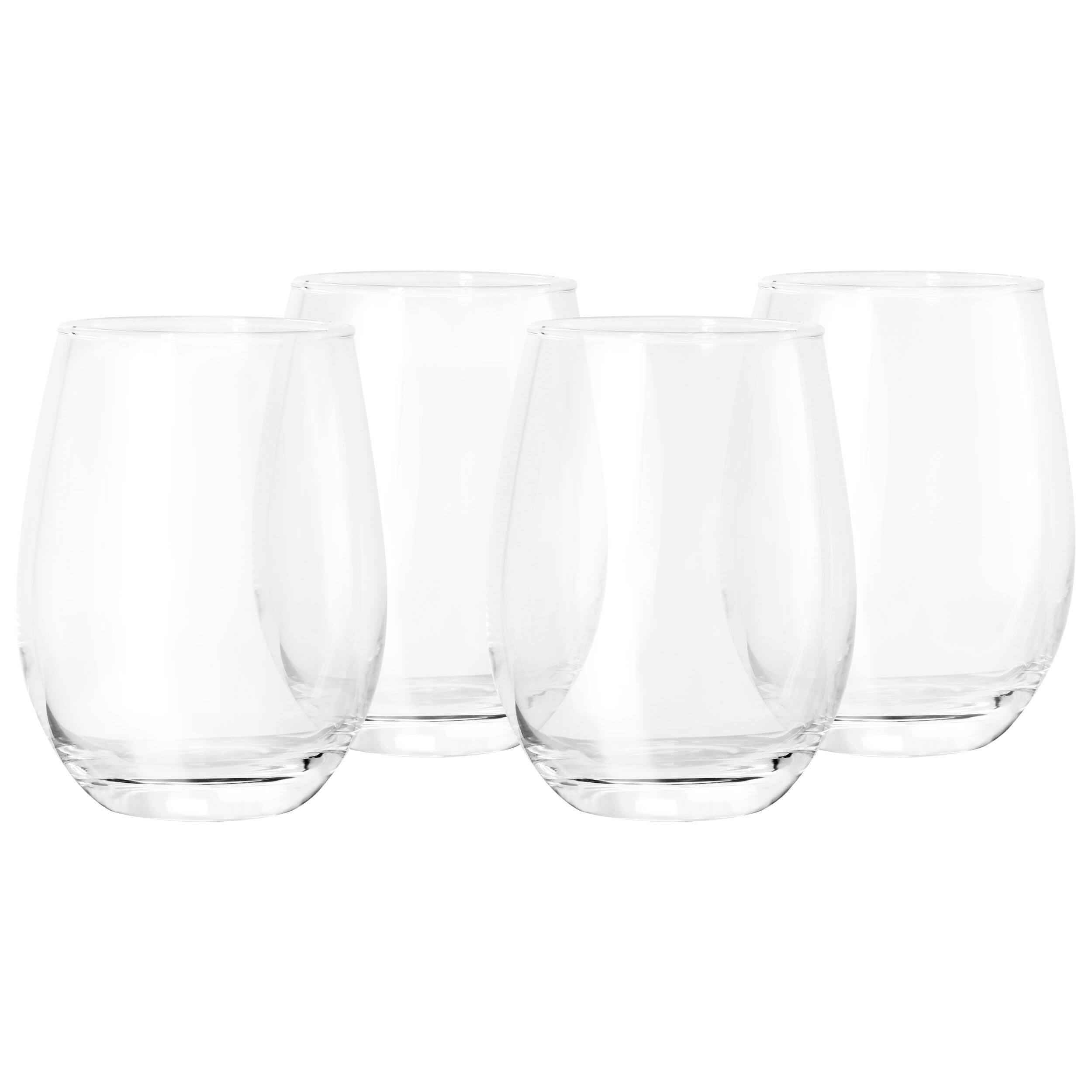 Front. Gibson - Gibson Home Belinni 4 Piece 18oz Classic Stemless Wine Glass Set - Clear.