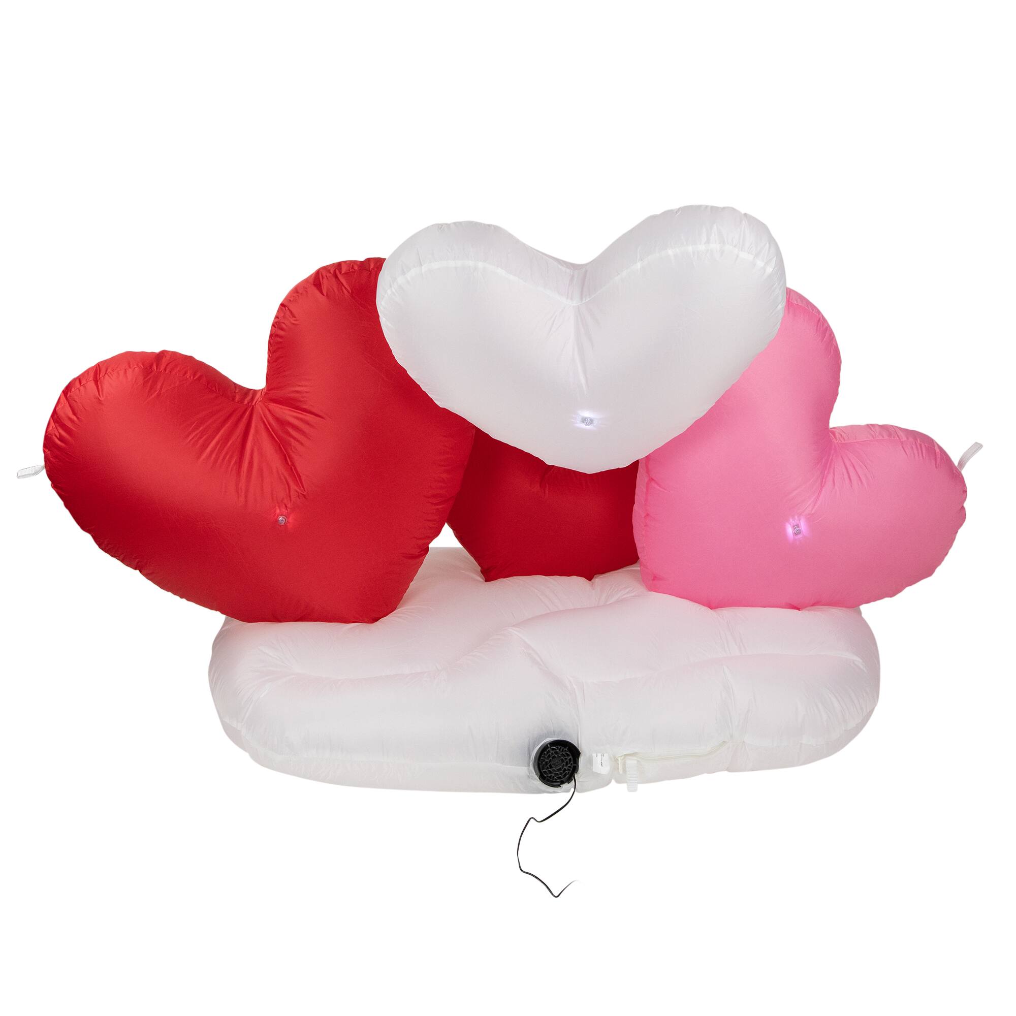 Alt View 3. Northlight - LED Lighted Inflatable Valentine's Day Conversation Hearts Outdoor Decoration - 5' - Red.
