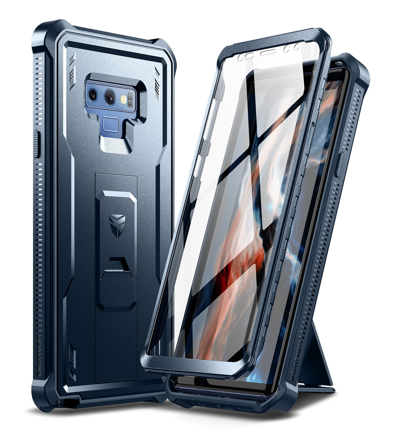Dexnor - Full Body Case for Samsung Galaxy Note 9/6.4 inches Heavy Duty Military Grade Protection Shockproof Protective Cover - Navy Blue