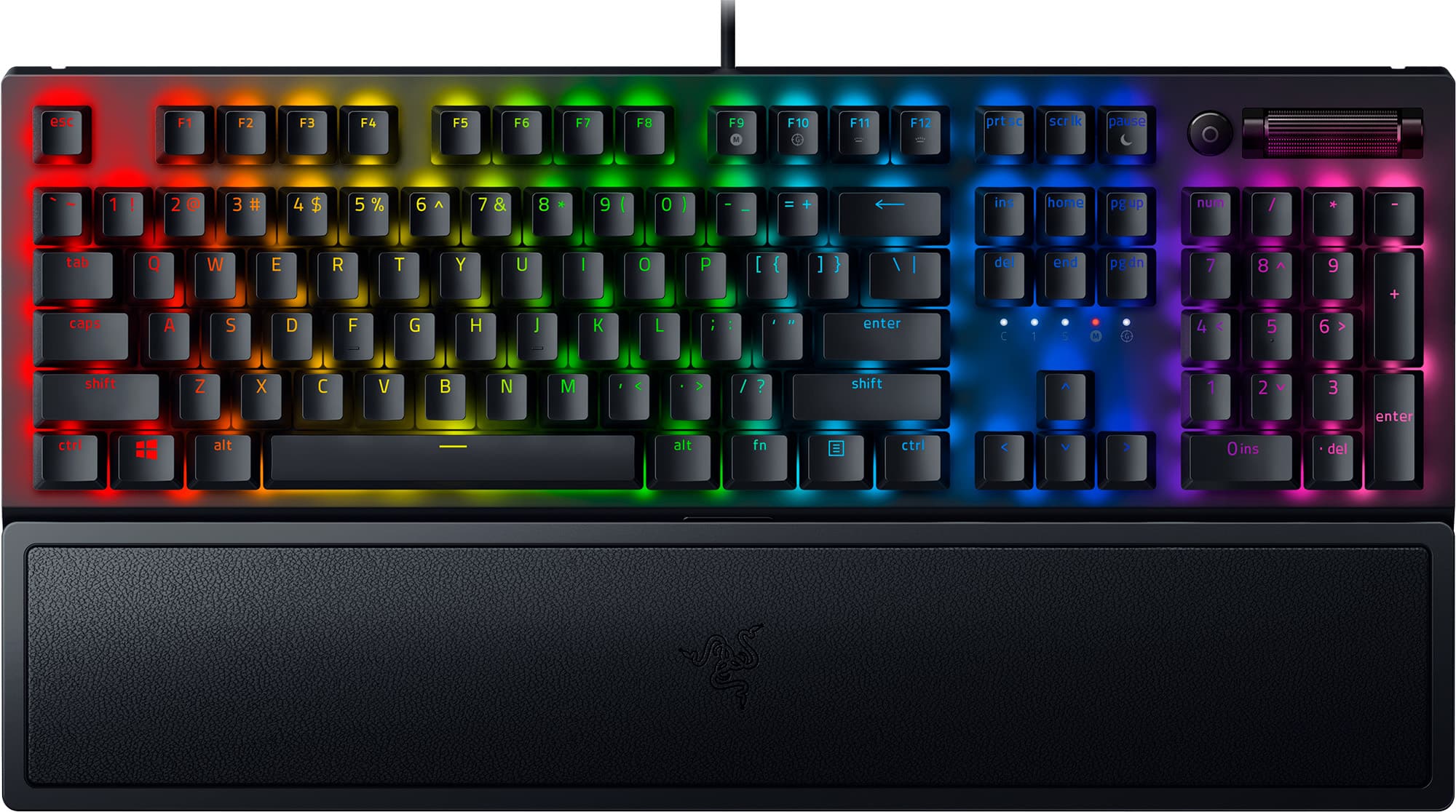 Front. Razer - Blackwidow V3 Full Size Wired Mechanical Green Clicky Tactile Switch Gaming Keyboard with Chroma RGB Backlighting - Black.