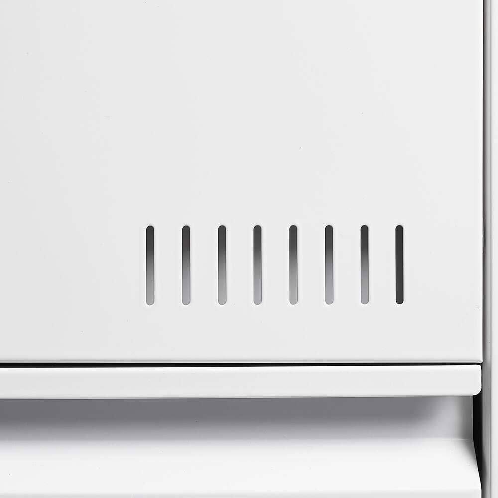 Left. Loheer - Loheer 3 Drawer Lateral File Cabinet White Locking Metal Office Storage.