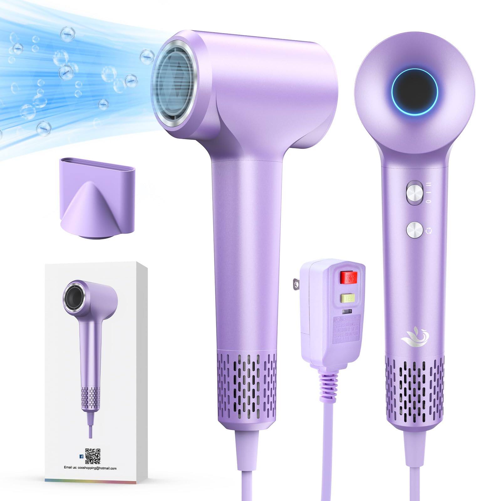 The Best Inks - 1500W Ionic Lightweight Travel Hair Dryer Professional Grade with Advanced Technology for Fast Drying - Purple