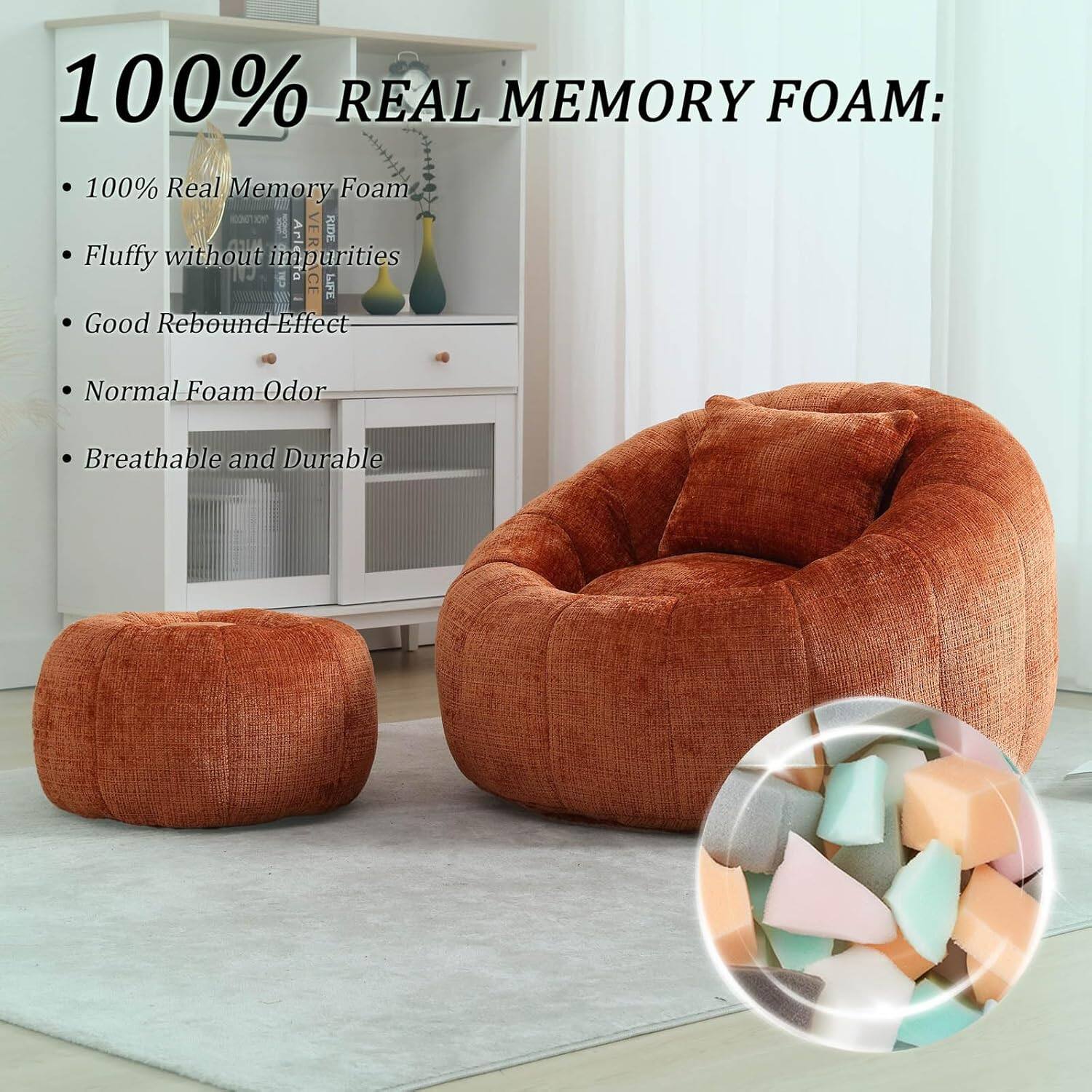 100% REAL MEMORY FOAM:

- 100% Real Memory Foam
- Fluffy without impurities
- Good Rebound Effect
- Normal Foam Odor
- Breathable and Durable