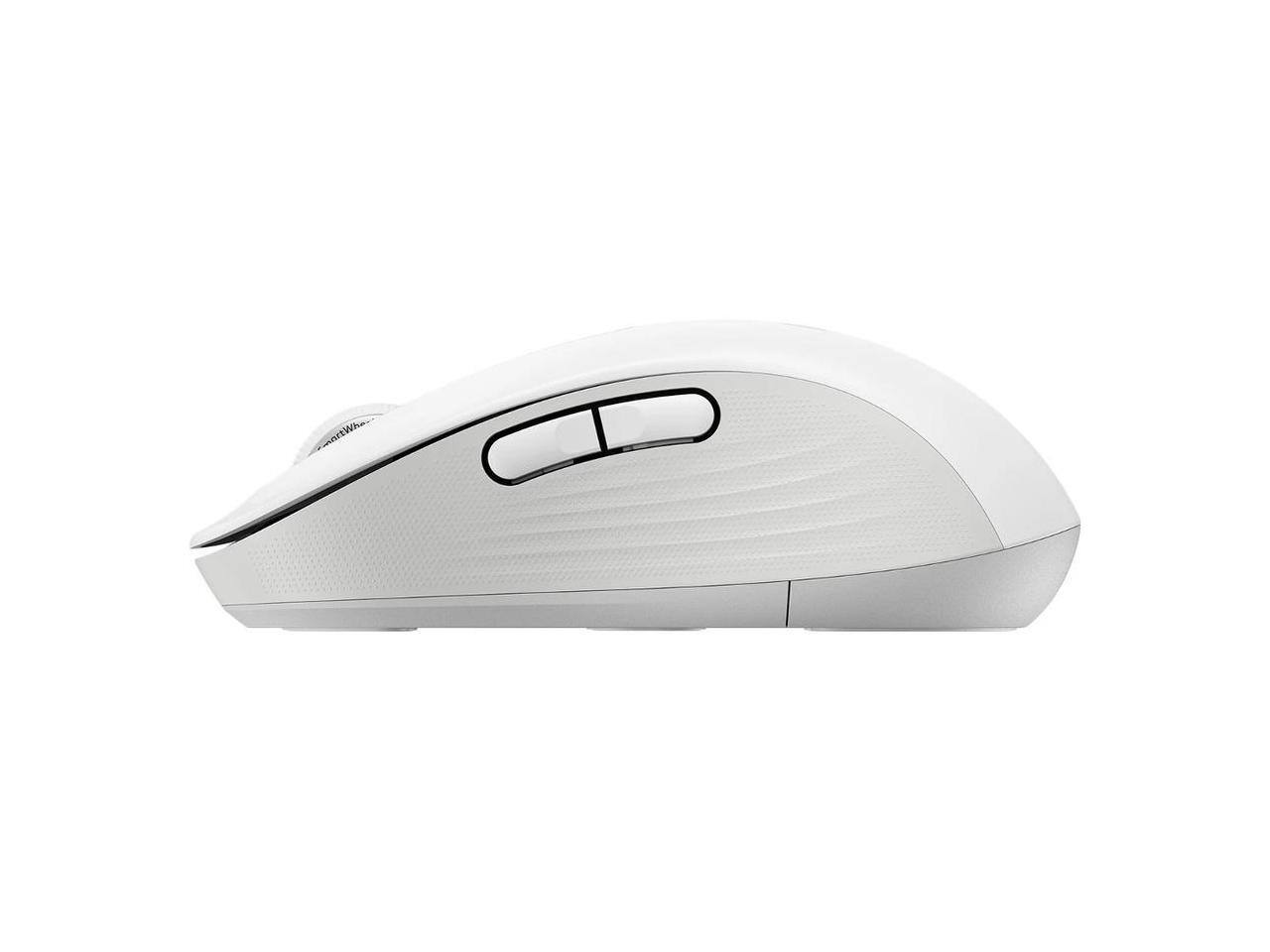 Alt View 5. Logitech - Logitech M650 Mouse - Optical, Wireless, Bluetooth, 2000 dpi, 5 Buttons, Right-handed - Raw White.