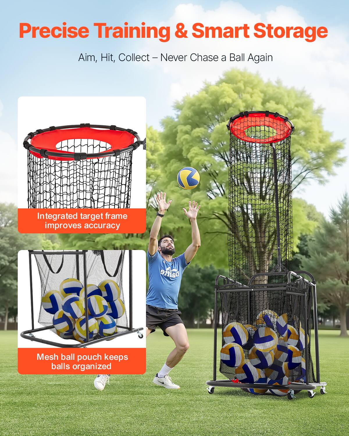 Precise Training & Smart Storage

Aim, Hit, Collect – Never Chase a Ball Again

Integrated target frame improves accuracy

Mesh ball pouch keeps balls organized