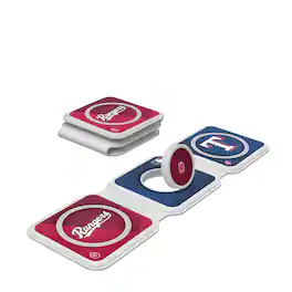 Keyscaper - Texas Rangers 3-in-1 Foldable Charger - White