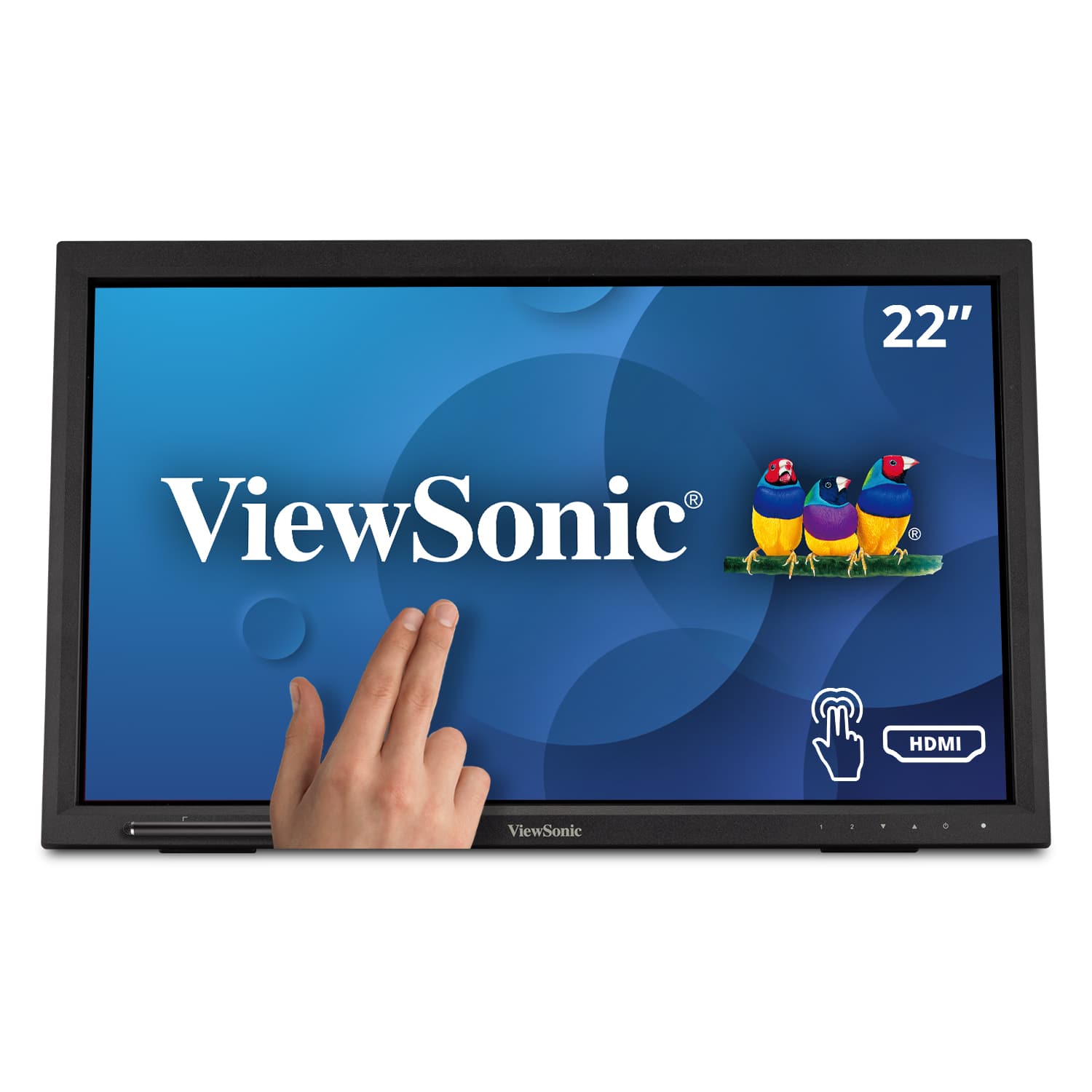 Front. ViewSonic - TD2223 22" LCD FHD Touch Screen Monitor (HDMI, VGA, DVI and USB) - Black.