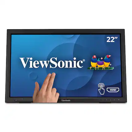 Front. ViewSonic - TD2223 22" LCD FHD Touch Screen Monitor (HDMI, VGA, DVI and USB) - Black.