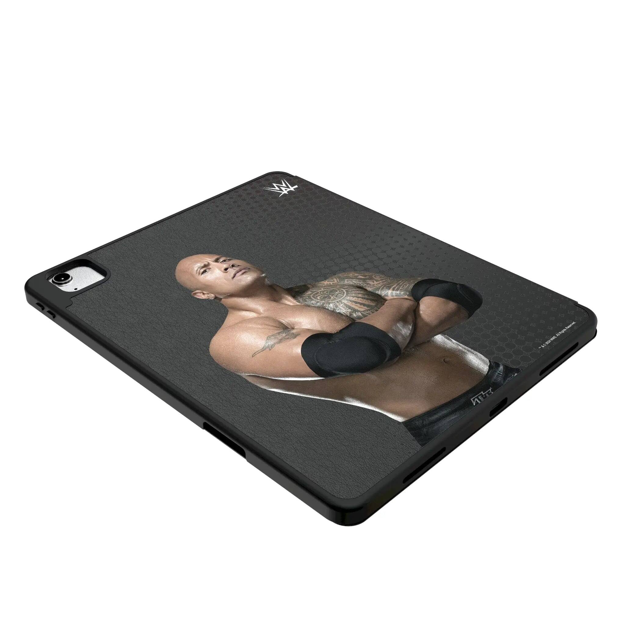 Left. Keyscaper - WWE Superstar Tablet Case for Apple iPad - Apple iPad Pro 11in (M4) - The Rock.