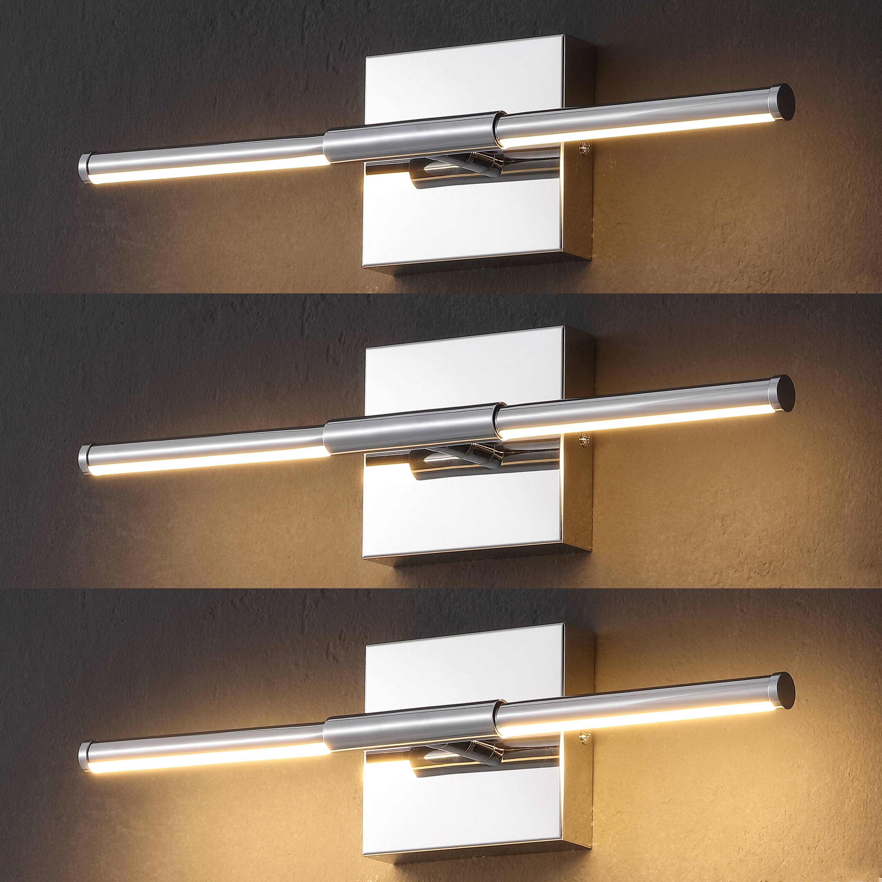 Alt View 8. Jonathan Y - McKenna 16.25" Modern Minimalist Dimmable Integrated LED Metal Wall Sconce, Chrome - Chrome.