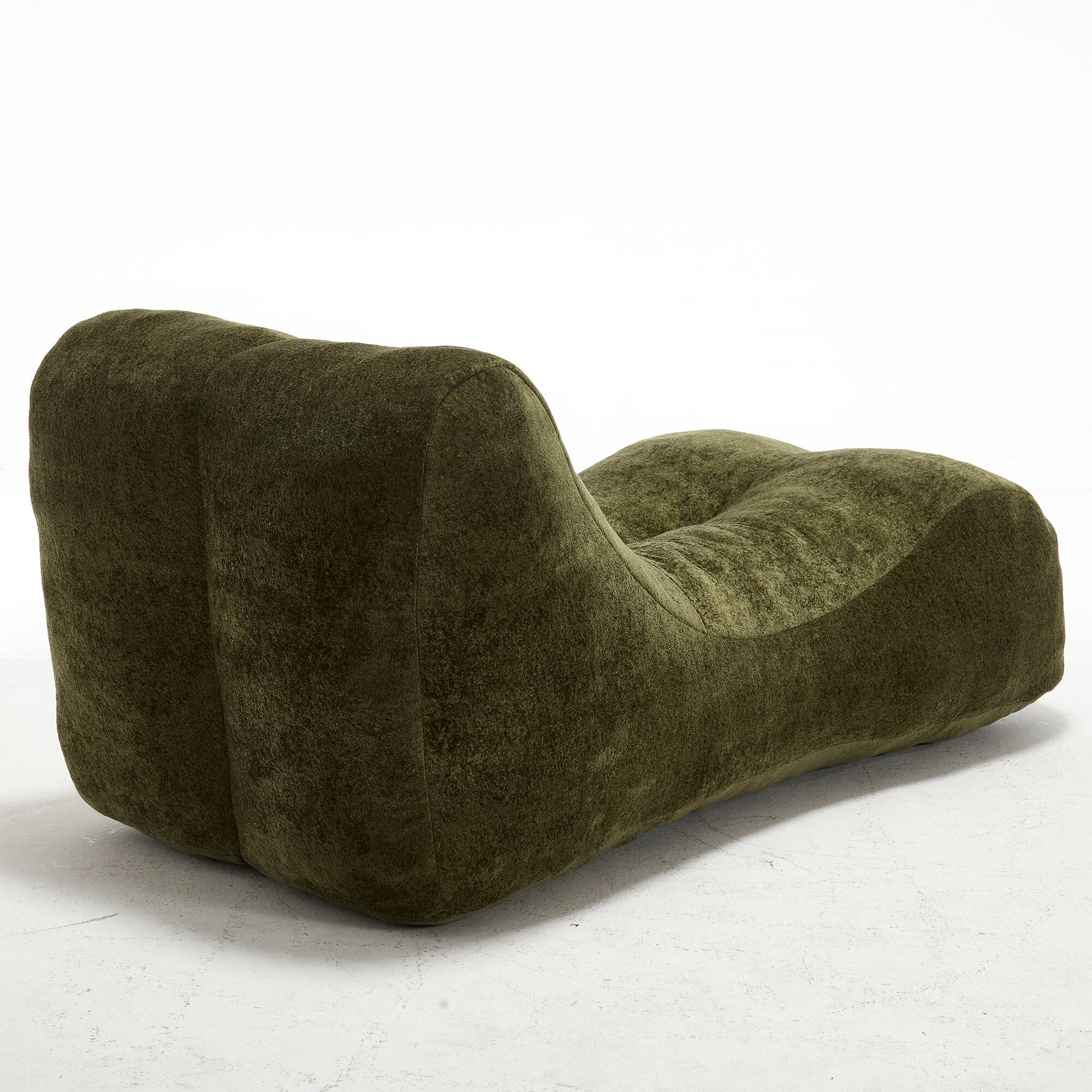 Alt View 7. MOOSOO - Chaise Lounge Chair Indoor, Lazy Bean Bag Chair for Adults, Modern Suede Floor Sofa for Living Room, Bedroom - Green.