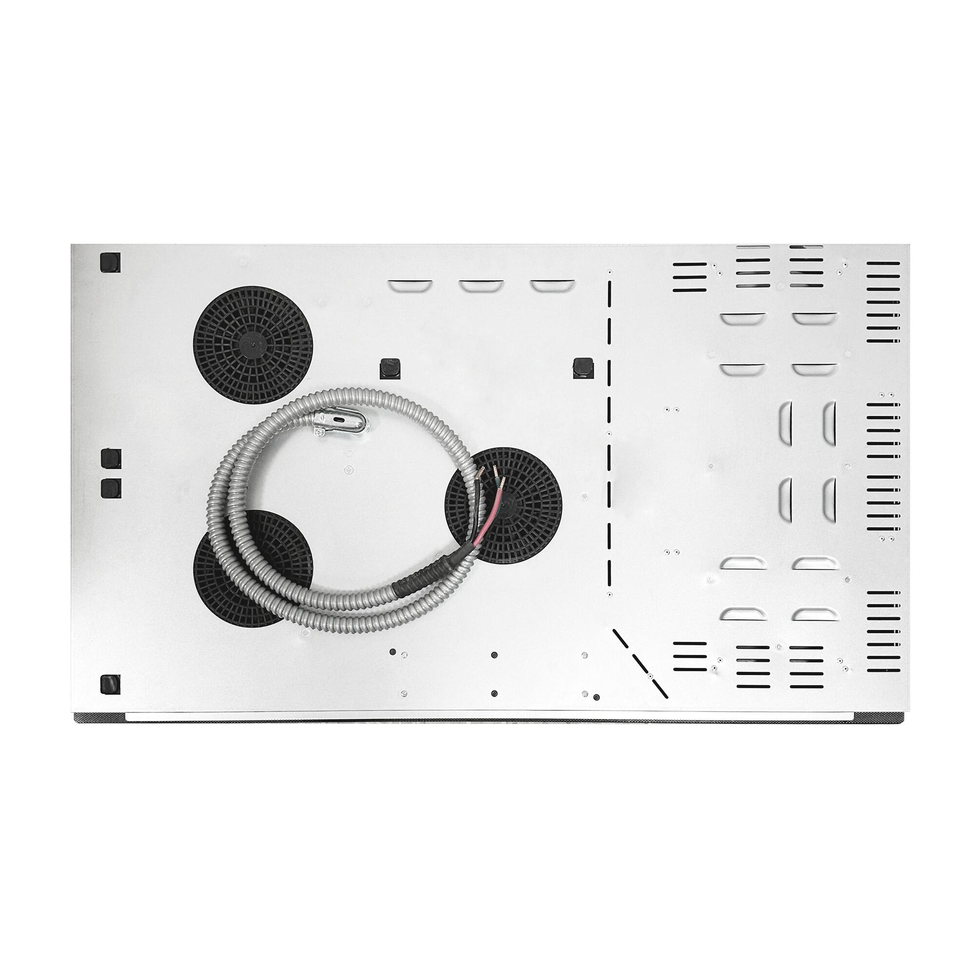 Alt View 10. Equator - Equator ED 36" Built-in Electric Cooktop| Hybrid Ceramic & Induction 5 Burner| 9 Power Level Triple Heating Element 220V - Black.