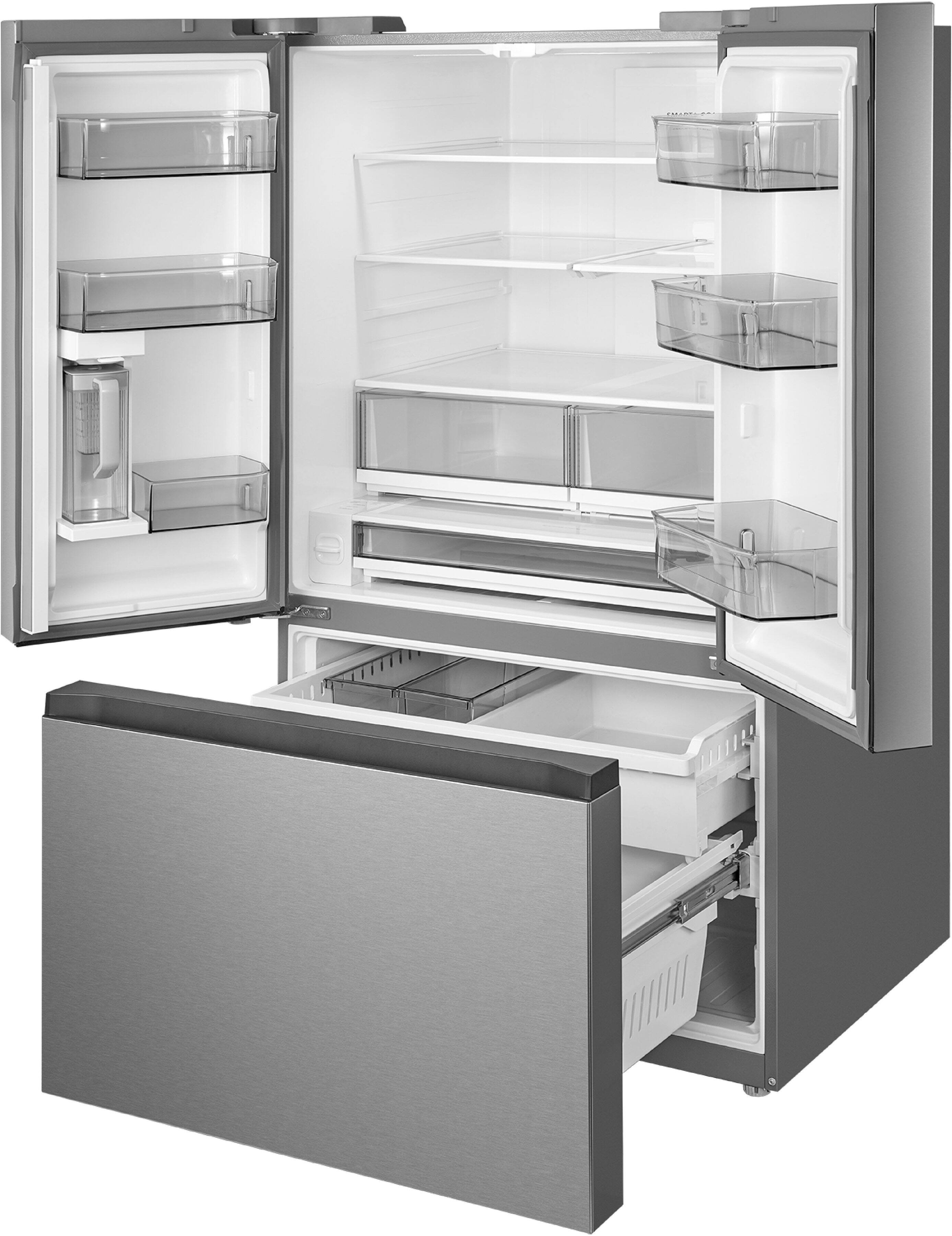 Alt View 15. Midea - 36-in Wide Standard-Depth PLUS  32 cu. ft.  French Door Refrigerator + Dual Icemaker + Extra-Large Capacity - Stainless Steel.