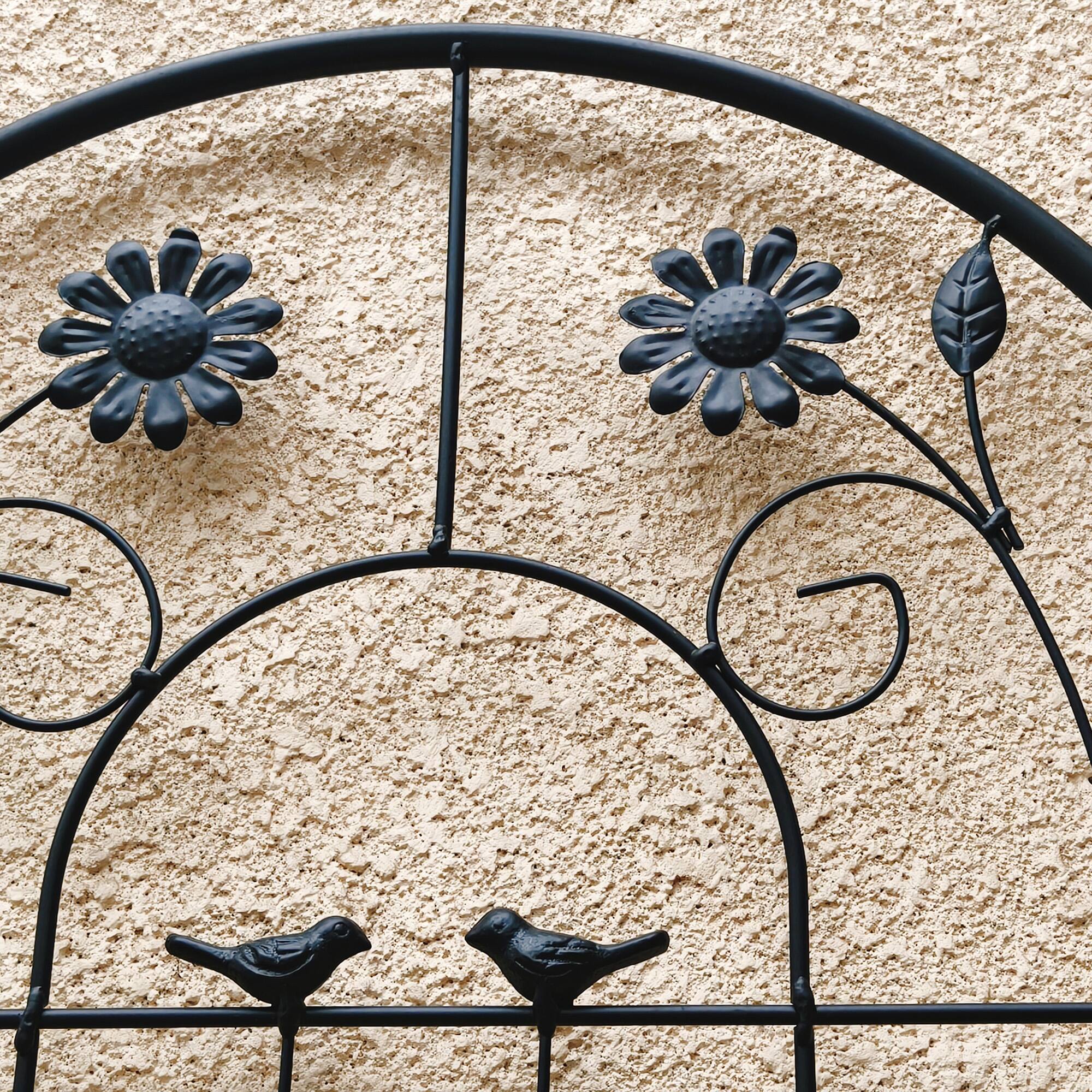 Alt View 4. Loheer - Rustproof Metal Garden Trellis Set 5.9 ft x 1.64 ft - 2 Panels - Black.