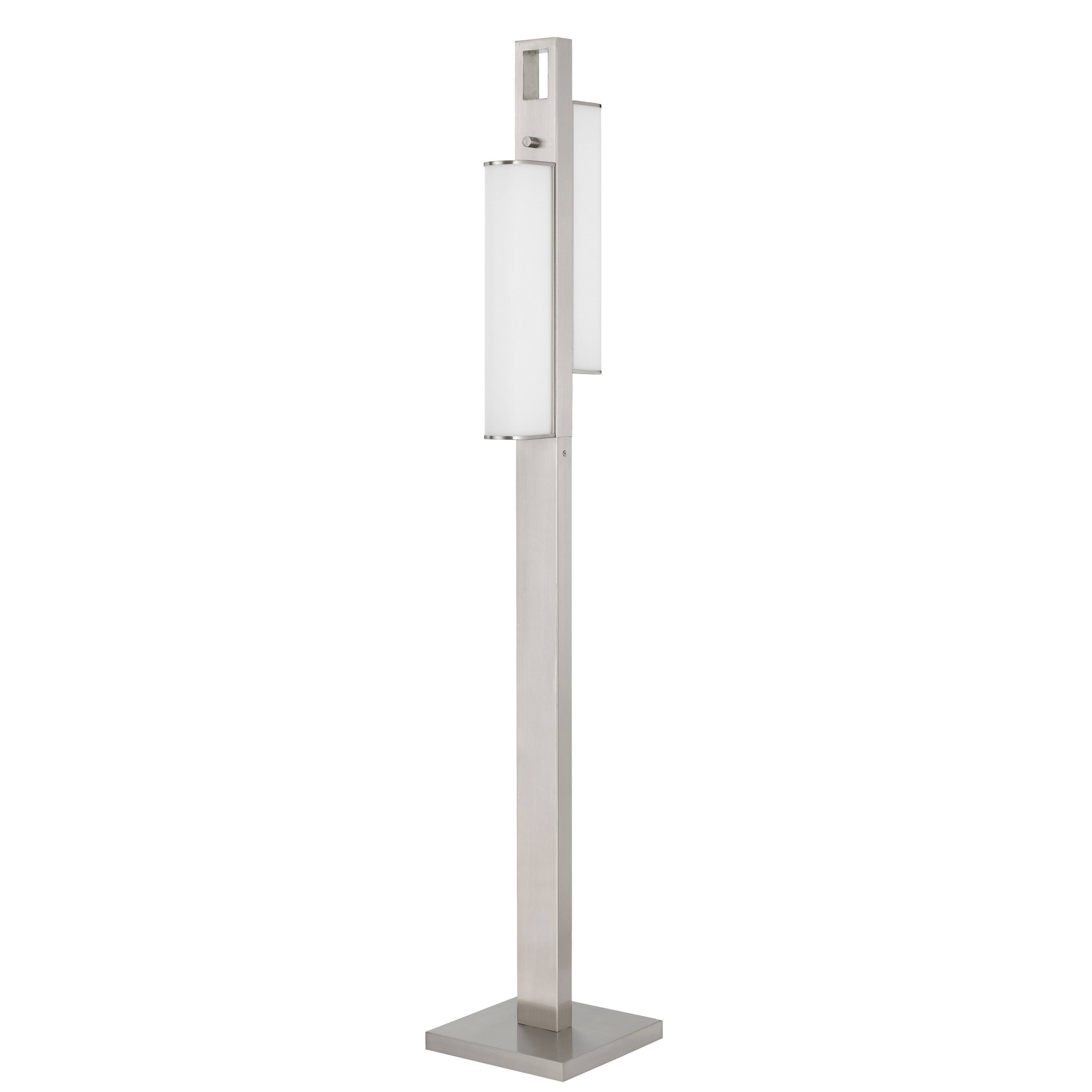 Angle. Manhattan Lane - Mora Floor Lamp w Dimmer Switch, 2 Ports, Dual LED, Chrome 61 Inch.
