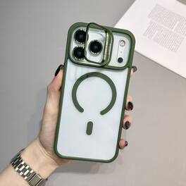 UUCOVER - For Apple iPhone 17 Pro Max Magnetic Clear Case with Built-in Lens Kickstand and Lens Protector Cover, Shockproof Shell - Darkgreen