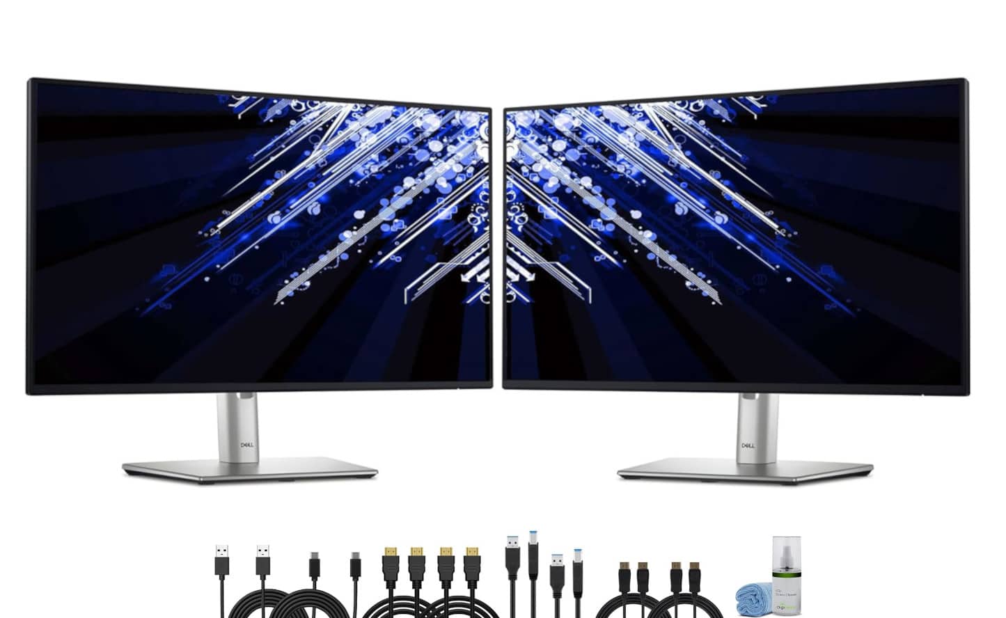2 x Dell P2425H 24" Full HD, (1920 x 1080) Display, 16:9 IPS, LED, 100Hz Monitor Bundle