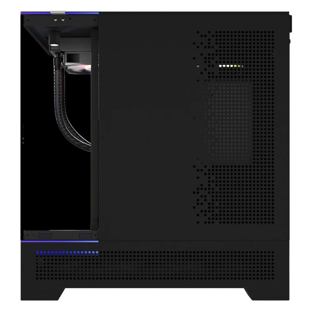 Back. Andromeda Insights - Ultra 50 V4 Gaming PC, GeForce RTX 5080 16GB, Ryzen 7 9800X3D, 32GB DDR5, 2TB SSD - Black.