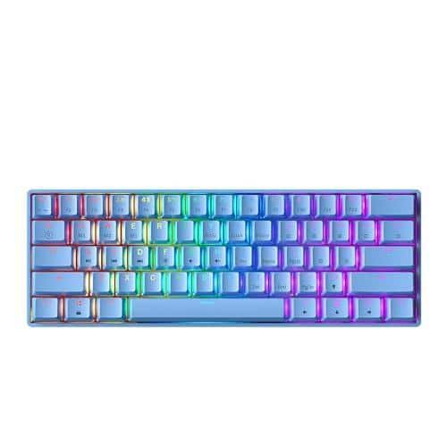 Cozy Serene - Mechanical Gaming - 61 Keys Multi Color Rgb Illuminated Led Backlit Wired For Pc/mac Gamer RGB BACKLIT 16 8 Million - Malibu-Gateron Optical Blue