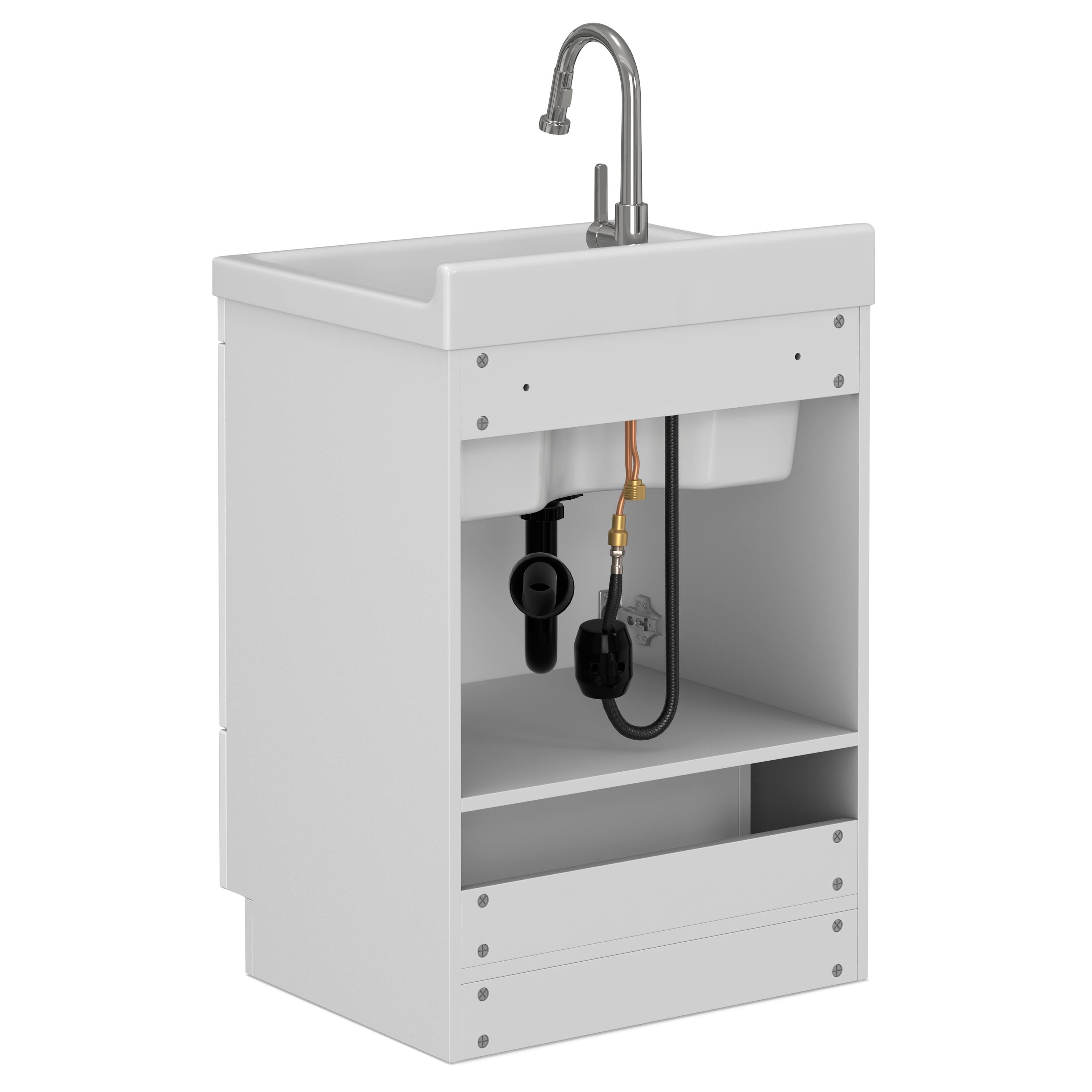 Alt View 1. Simpli Home - Maile All-In-One 24-inch Laundry Utility Sink and Cabinet - Pure White.