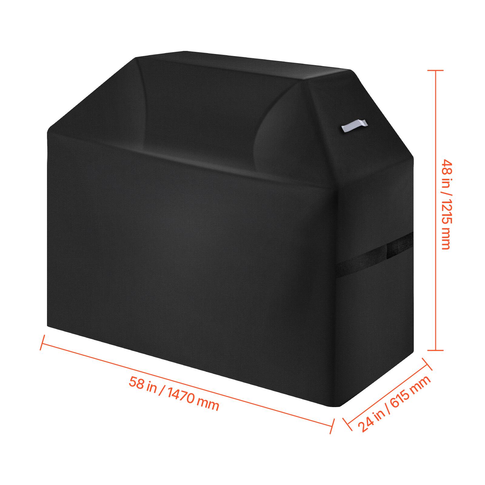 48 in / 1215 mm  
58 in / 1470 mm  
24 in / 615 mm