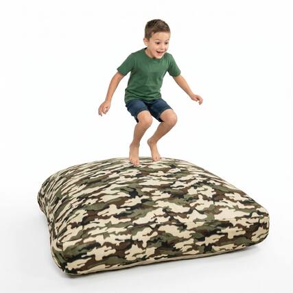 Front. Loheer - Loheer 60x60 sensory crash pad Washable Fleece Landing Mat Foam Block Filled Beige - Beige Multi.