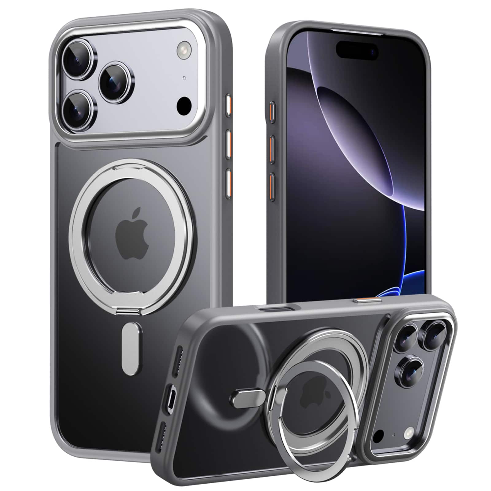 UUCOVER - For Apple iPhone 17 Pro Max Frosted Case with Rotatable Magnetic Ring Stand MagSafe Compatible Matte Shockproof Cover - Gray price history on PriceWatchPro