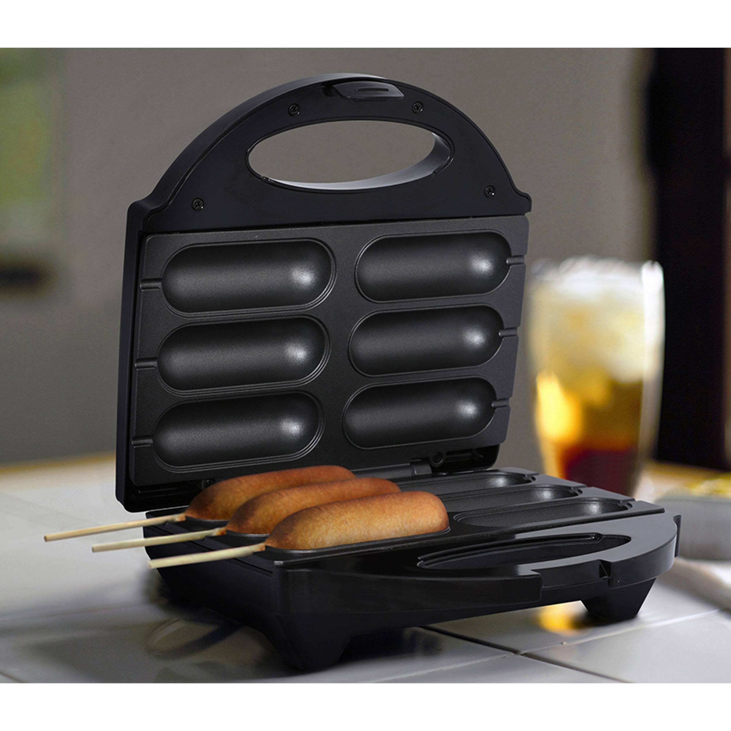 Alt View 5. Brentwood - Brentwood TS-601S Non-Stick 6 Mini Corn Dog Maker, Stainless Steel - Silver.