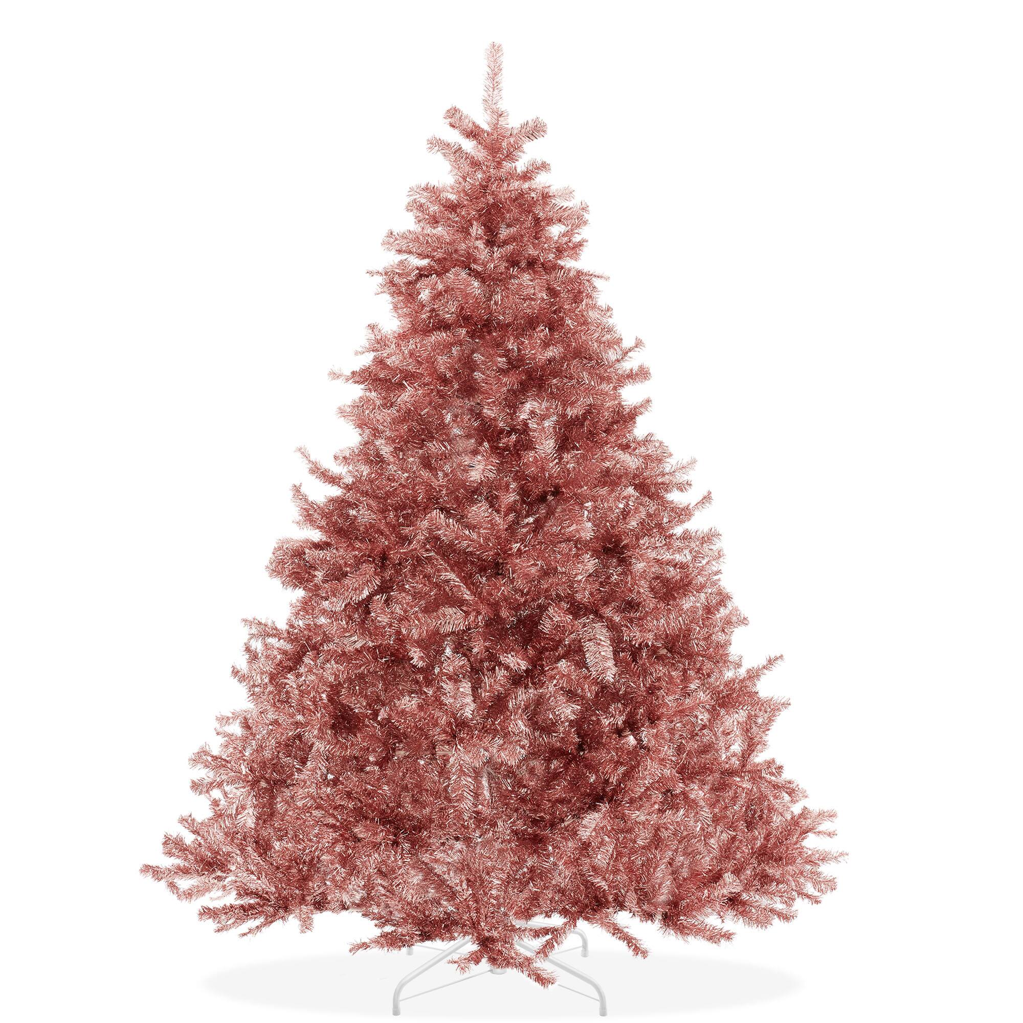 Casafield - Spruce Artificial Holiday Christmas Tree with Metal Stand - Rose Gold