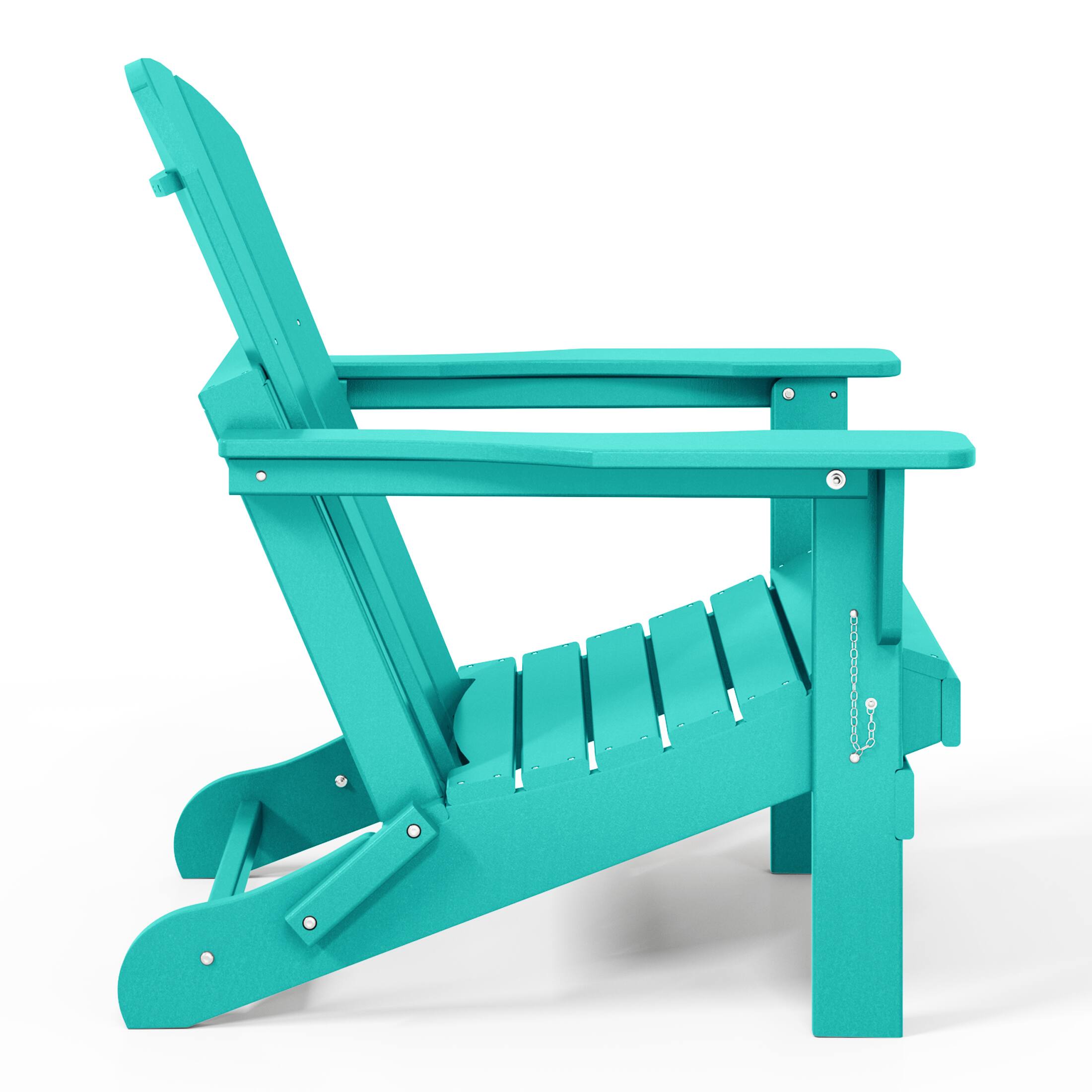 Alt View 1. WestinTrends - WestinTrends Malibu HDPE Outdoor Patio Folding Poly Adirondack Chair - Turquoise.