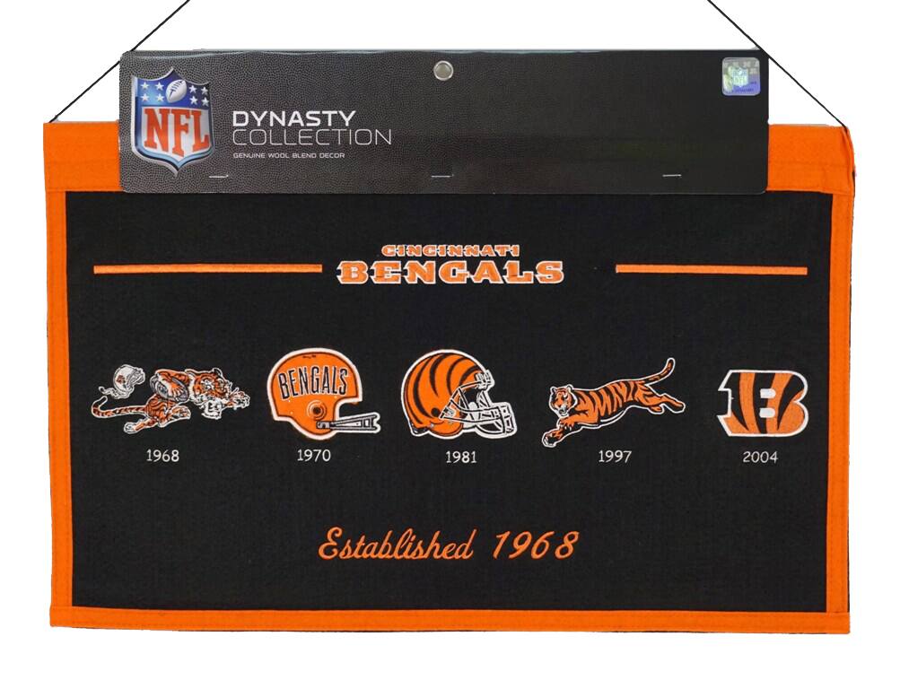 DYNASTY COLLECTION
NFL
GENUINE WOOL BLEND DECOR
CINCINNATI BENGALS
1968
1970
1981
1997
2004
Established 1968