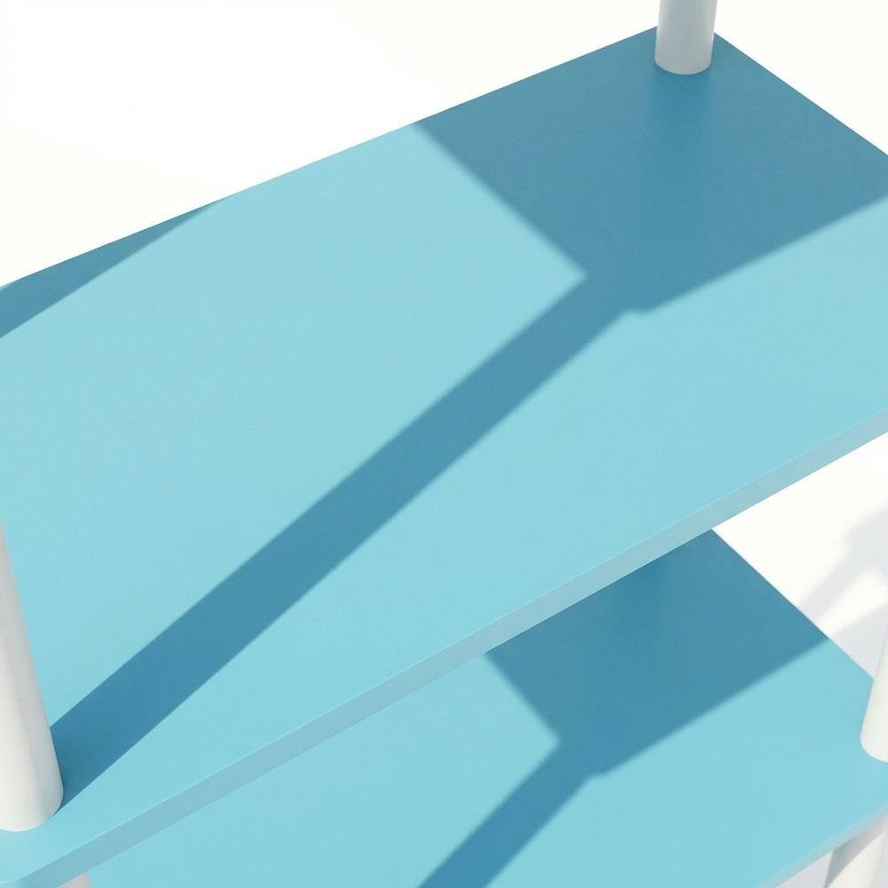 Alt View 1. FurniFact - Wooden Bookcase with Open Shelves and Durable Construction for Living Room - Light Blue/White.