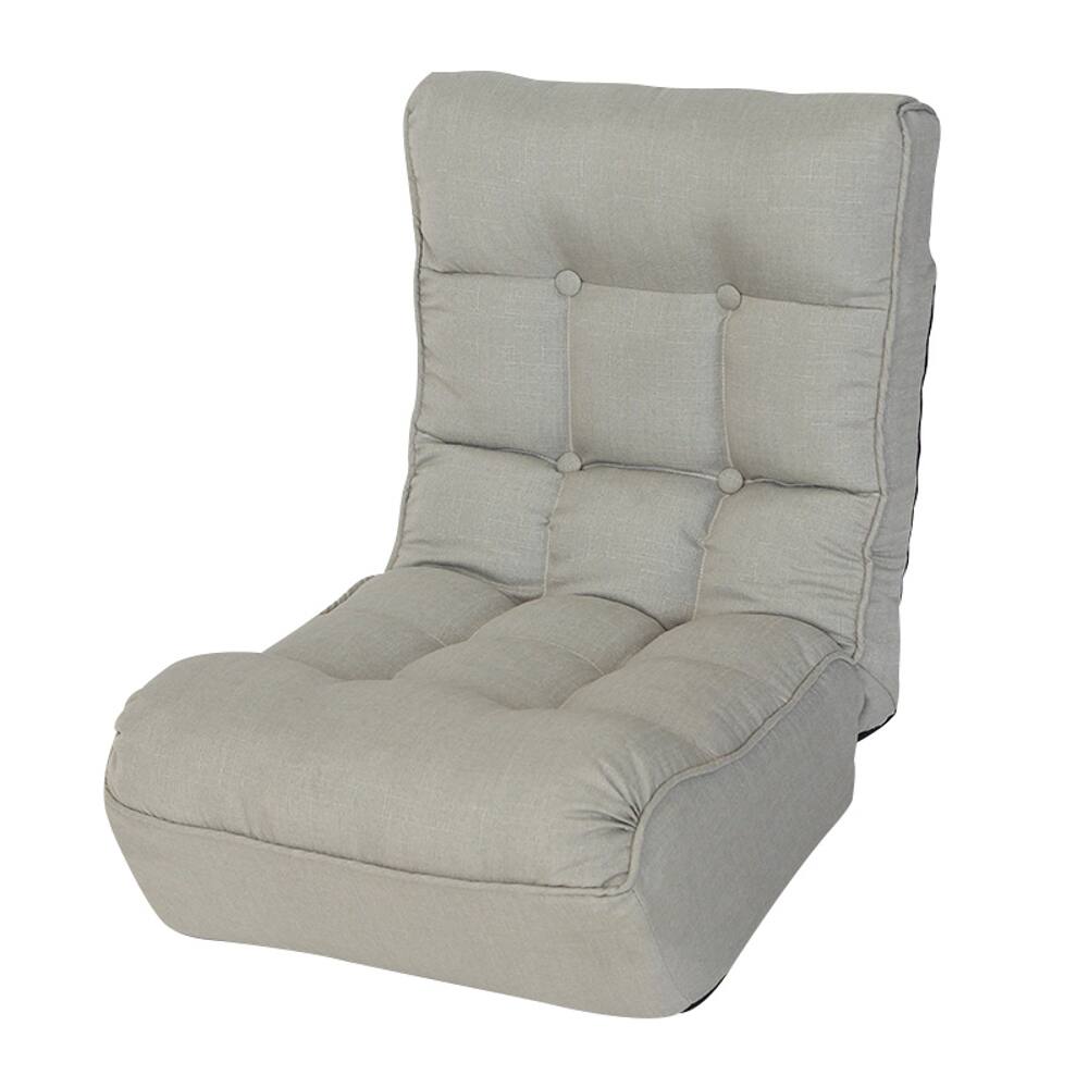 Alt View 1. Loheer - Loheer Adjustable Floor Chair Japanese Tatami Lazy Sofa Reclining Single Sofa with 4-Segment Backrest for Gaming Reading - Gray.