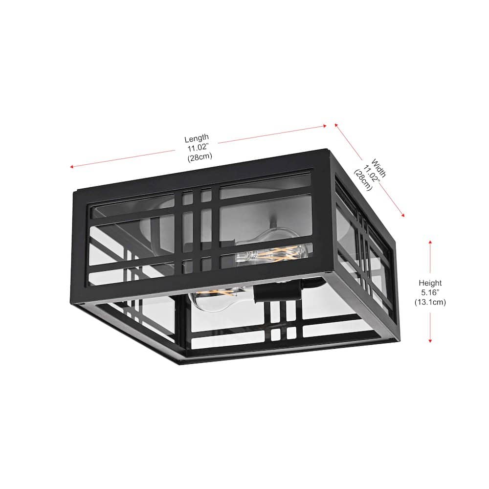 Elegant Lighting - Harley 11 inch Outdoor Flush Mount in Black - Black And Clear price history on PriceWatchPro