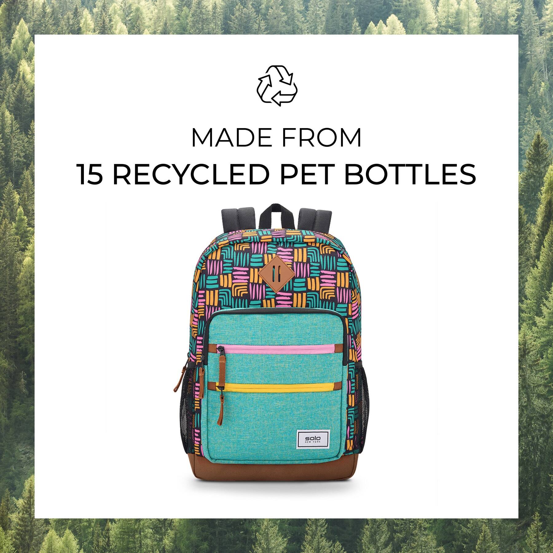 Made from 15 recycled pet bottles.