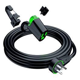 Maximm - 360° Rotating Flat Plug Extension Cord 15 ft, with LED Indicator and Removable Hook, 16 Gauge, UL Certified - Black