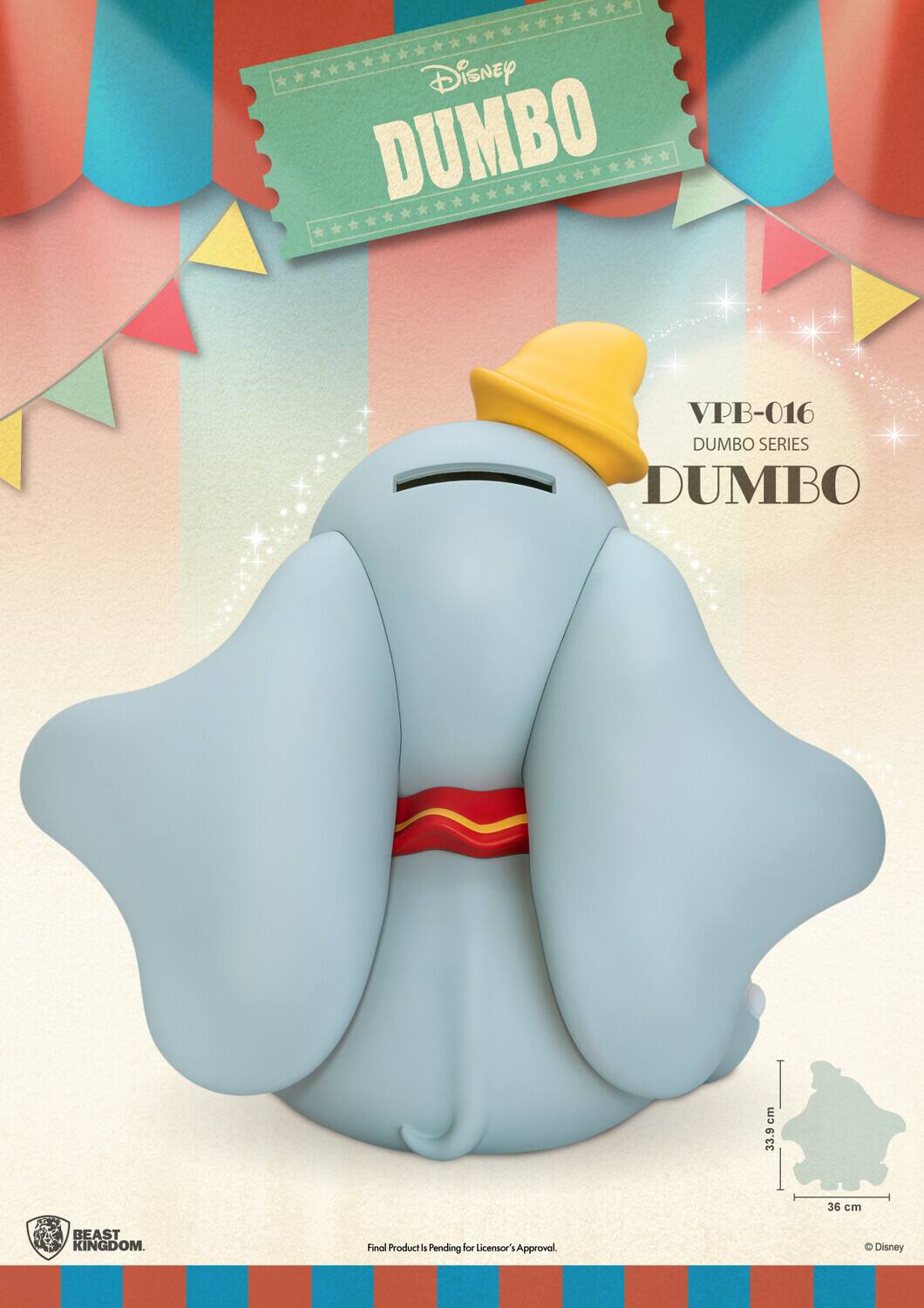 Disney DUMBO VPB-016 DUMBO SERIES DUMBO cm 33.9 36 cm BEAST KINGDOM. Final Product is Pending for Licensor Approval © Disney