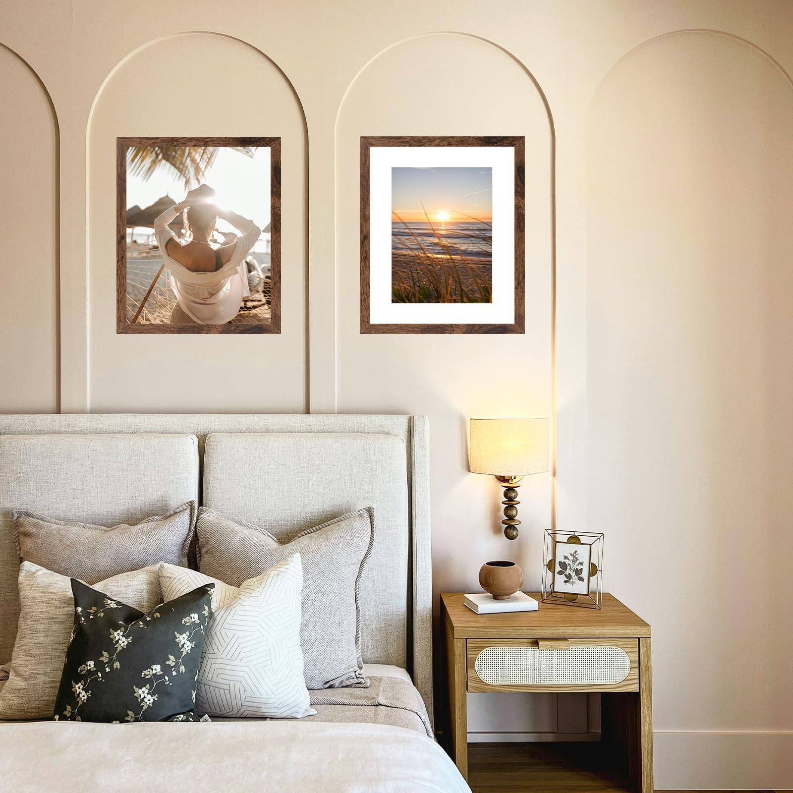 Alt View 3. Stylel Star - Picture Frame With Mat Deep Brown  Display Or Without Wood Photo For Wall Hanging Picture Frame Size: QOTIB deep brown - A4, 8.3x11.7 inch.