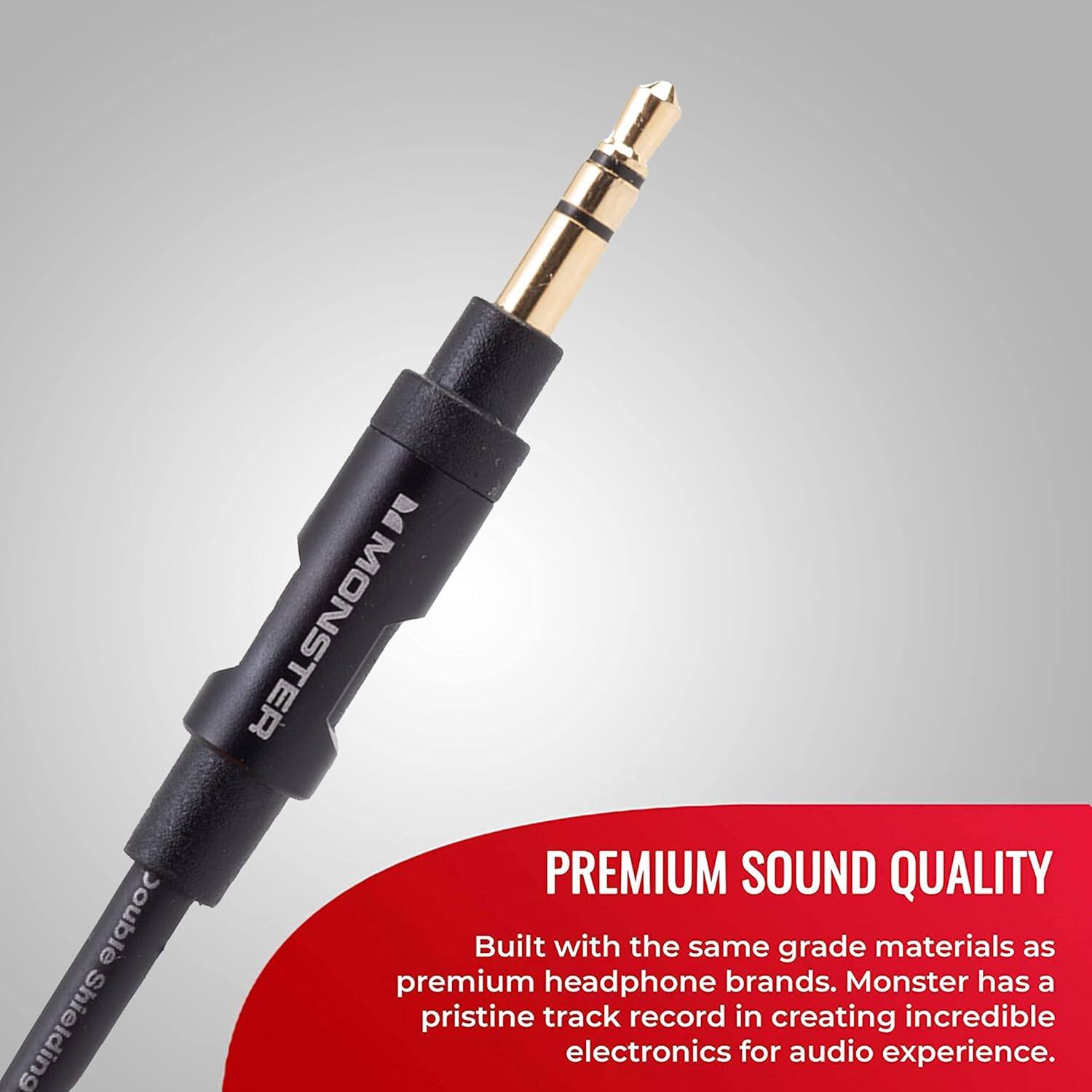 Jouble Shielding E MONSTER PREMIUM SOUND QUALITY
Built with the same grade materials as premium headphone brands. Monster has a pristine track record in creating incredible electronics for audio experience.
