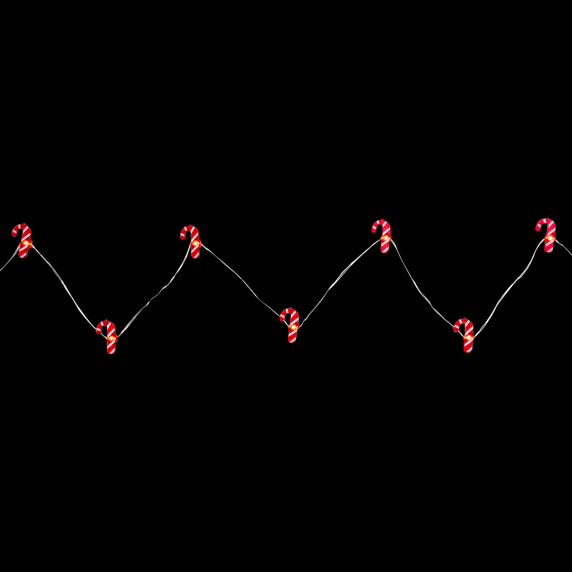 Alt View 2. Northlight - LED Candy Cane Christmas Fairy Lights - 6.5' Silver Wire - 20ct - Red.