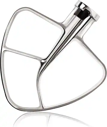 Front. Elechore Depot - K45B Stainless Steel Flat Beater For Kitchenaid 4-5 Quart Tilt Head Paddle attachment KitchenAid MixerAttachment - Stainless steel color.